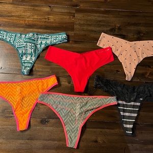 Victoria’s Secret thong panty bundle, 6 pairs NWT, Size XL